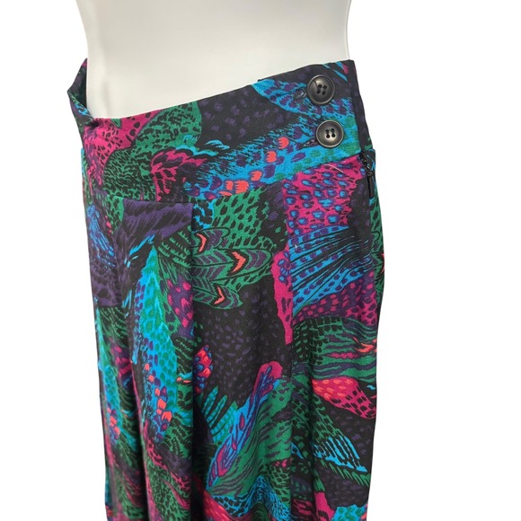 Vintage Quilted Jacket Skirt Set‎ Abstract Print 80s 90s Colorful Retro - Picture 9 of 16